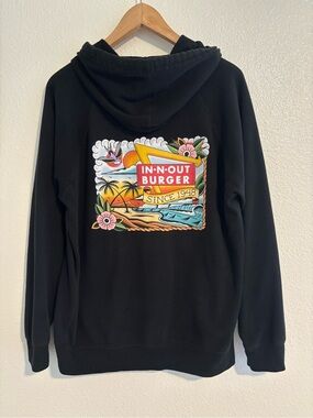 In-N-Out Burger Retro Tattoo Full Zip Hoodie Sweater Size Large California